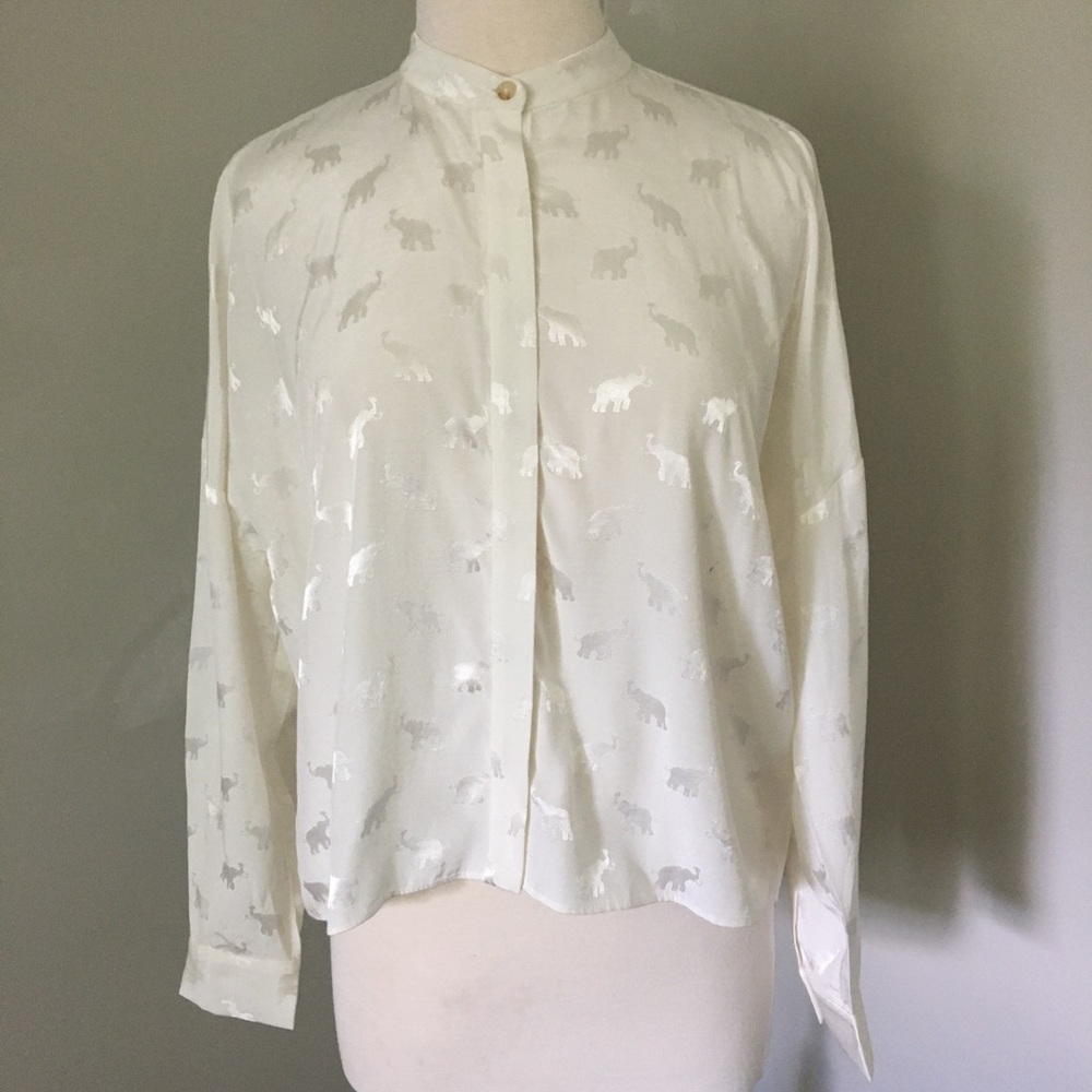 Rachel Rachel Roy Elephant Button Down Blouse